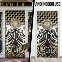 Aotearoa Waikato Tainui Personalised Door Cover Maori Iwi Poutama Puhoro Tattoo LT14 - Polynesian Pride