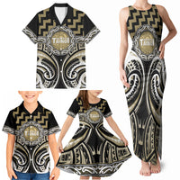 Aotearoa Waikato Tainui Personalised Family Matching Tank Maxi Dress and Hawaiian Shirt Maori Iwi Poutama Puhoro Tattoo LT14 - Polynesian Pride