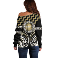 Aotearoa Waikato Tainui Personalised Off Shoulder Sweater Maori Iwi Poutama Puhoro Tattoo LT14 - Polynesian Pride
