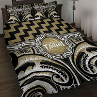 Aotearoa Waikato Tainui Quilt Bed Set Maori Iwi Poutama Puhoro Tattoo LT14 Old Yellow - Polynesian Pride