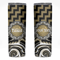 Aotearoa Waikato Tainui Personalised Skinny Tumbler Maori Iwi Poutama Puhoro Tattoo LT14 Old Yellow - Polynesian Pride