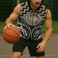 Aotearoa Waikato Tainui Personalised Sleeveless Zip Hoodie Maori Iwi Poutama Puhoro Tattoo LT14 - Polynesian Pride