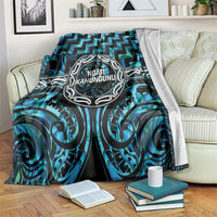 Aotearoa Ngati Kahungunu Blanket Maori Iwi Poutama Puhoro Tattoo LT14 Turquoise - Polynesian Pride