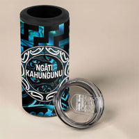 Aotearoa Ngati Kahungunu Personalised 4 in 1 Can Cooler Tumbler Maori Iwi Poutama Puhoro Tattoo LT14 - Polynesian Pride