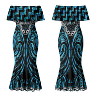 Aotearoa Ngati Kahungunu Personalised Couples Matching Mermaid Dress and Hawaiian Shirt Maori Iwi Poutama Puhoro Tattoo LT14 - Polynesian Pride