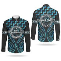 Aotearoa Ngati Kahungunu Personalised Couples Matching Short Sleeve Bodycon Dress and Long Sleeve Button Shirt Maori Iwi Poutama Puhoro Tattoo LT14 - Polynesian Pride