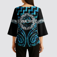 Aotearoa Ngati Kahungunu Personalised Kimono Sleeve Blouse Maori Iwi Poutama Puhoro Tattoo LT14 - Polynesian Pride