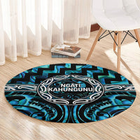 Aotearoa Ngati Kahungunu Round Carpet Maori Iwi Poutama Puhoro Tattoo LT14 - Polynesian Pride
