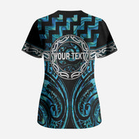 Aotearoa Ngati Kahungunu Personalised Scrub Top Maori Iwi Poutama Puhoro Tattoo LT14 - Polynesian Pride
