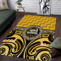 Aotearoa Ngati Whatua Area Rug Maori Iwi Poutama Puhoro Tattoo LT14 Yellow - Polynesian Pride