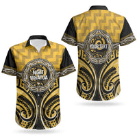 Aotearoa Ngati Whatua Personalised Couples Matching Off Shoulder Maxi Dress and Hawaiian Shirt Maori Iwi Poutama Puhoro Tattoo LT14 - Polynesian Pride