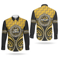 Aotearoa Ngati Whatua Personalised Couples Matching Tank Maxi Dress and Long Sleeve Button Shirt Maori Iwi Poutama Puhoro Tattoo LT14 - Polynesian Pride