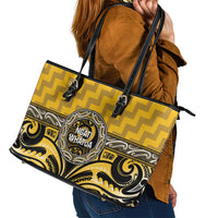 Aotearoa Ngati Whatua Leather Tote Bag Maori Iwi Poutama Puhoro Tattoo LT14 - Polynesian Pride