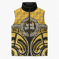 Aotearoa Ngati Whatua Personalised Sleeveless Puffer Jacket Maori Iwi Poutama Puhoro Tattoo LT14 Unisex Yellow - Polynesian Pride