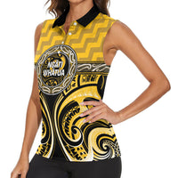 Aotearoa Ngati Whatua Personalised Women Sleeveless Polo Shirt Maori Iwi Poutama Puhoro Tattoo LT14 - Polynesian Pride