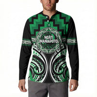 Aotearoa Ngati Maniapoto Personalised Button Sweatshirt Maori Iwi Poutama Puhoro Tattoo LT14 - Polynesian Pride