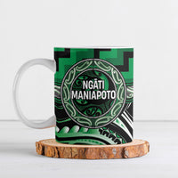 Aotearoa Ngati Maniapoto Personalised Ceramic Mug Maori Iwi Poutama Puhoro Tattoo LT14 Green - Polynesian Pride