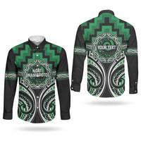 Aotearoa Ngati Maniapoto Personalised Couples Matching Off Shoulder Maxi Dress and Long Sleeve Button Shirt Maori Iwi Poutama Puhoro Tattoo LT14 - Polynesian Pride