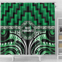 Aotearoa Ngati Maniapoto Shower Curtain Maori Iwi Poutama Puhoro Tattoo LT14 - Polynesian Pride