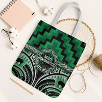 Aotearoa Ngati Maniapoto Tote Bag Maori Iwi Poutama Puhoro Tattoo LT14 White Strap One Size Green - Polynesian Pride