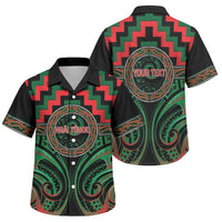 Aotearoa Ngai Tuhoe Personalised Family Matching Long Sleeve Bodycon Dress and Hawaiian Shirt Maori Iwi Poutama Puhoro Tattoo LT14 Son's Shirt Green - Polynesian Pride