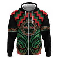Aotearoa Ngai Tuhoe Personalised Hoodie Maori Iwi Poutama Puhoro Tattoo LT14 Zip Hoodie Green - Polynesian Pride