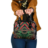 Aotearoa Ngai Tuhoe Shoulder Handbag Maori Iwi Poutama Puhoro Tattoo LT14 One Size Green - Polynesian Pride