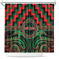 Aotearoa Ngai Tuhoe Shower Curtain Maori Iwi Poutama Puhoro Tattoo LT14 Green - Polynesian Pride