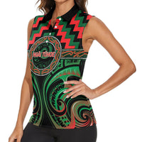 Aotearoa Ngai Tuhoe Personalised Women Sleeveless Polo Shirt Maori Iwi Poutama Puhoro Tattoo LT14 - Polynesian Pride