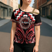 Aotearoa Te Arawa Personalised Cross Shoulder Shirt Maori Iwi Poutama Puhoro Tattoo LT14 - Polynesian Pride