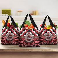 Aotearoa Te Arawa Grocery Bag Maori Iwi Poutama Puhoro Tattoo LT14 3-pack One Size Red - Polynesian Pride