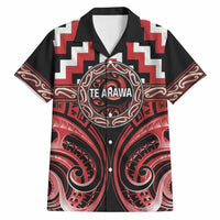 Aotearoa Te Arawa Personalised Hawaiian Shirt Maori Iwi Poutama Puhoro Tattoo LT14 Red - Polynesian Pride