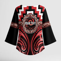 Aotearoa Te Arawa Personalised Kimono Sleeve Blouse Maori Iwi Poutama Puhoro Tattoo LT14 - Polynesian Pride