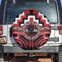 Aotearoa Te Arawa Spare Tire Cover Maori Iwi Poutama Puhoro Tattoo LT14 Red - Polynesian Pride