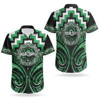 Aotearoa Ngai Tahu Personalised Couples Matching Off Shoulder Short Dress and Hawaiian Shirt Maori Iwi Poutama Puhoro Tattoo LT14 - Polynesian Pride