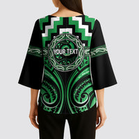 Aotearoa Ngai Tahu Personalised Kimono Sleeve Blouse Maori Iwi Poutama Puhoro Tattoo LT14 - Polynesian Pride
