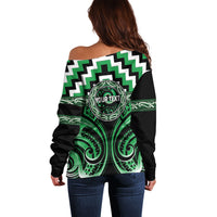 Aotearoa Ngai Tahu Personalised Off Shoulder Sweater Maori Iwi Poutama Puhoro Tattoo LT14 - Polynesian Pride