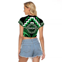 Aotearoa Ngai Tahu Personalised Raglan Cropped T Shirt Maori Iwi Poutama Puhoro Tattoo LT14 - Polynesian Pride