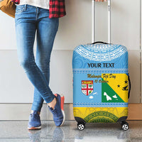 Personalised Malampa Fiji Day Luggage Cover 10 October Fijian Tapa Flag Style