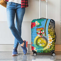 Vanuatu Malampa Fiji Day Luggage Cover Happy 10 October With Maps Tropical Flowers