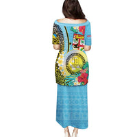 Vanuatu Malampa Fiji Day Puletasi Happy 10 October With Maps Tropical Flowers