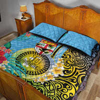 Vanuatu Malampa Fiji Day Quilt Bed Set Happy 10 October With Maps Tropical Flowers LT14 - Polynesian Pride