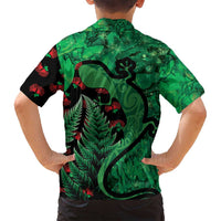 New Zealand Gecko Christmas Family Matching Tank Maxi Dress and Hawaiian Shirt Meri Kirihimete Paua Shell Mix Pohutukawa