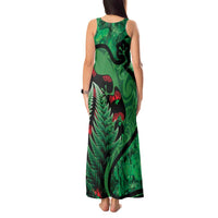 New Zealand Gecko Christmas Tank Maxi Dress Meri Kirihimete Paua Shell Mix Pohutukawa
