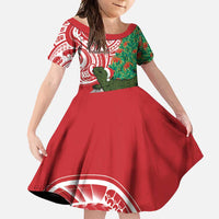 Personalised New Zealand Tuatara Christmas Family Matching Tank Maxi Dress and Hawaiian Shirt Meri Kirihimete Aotearoa Maori Mix Pohutukawa
