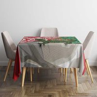 Personalised New Zealand Tuatara Christmas Tablecloth Meri Kirihimete Aotearoa Maori Mix Pohutukawa