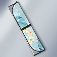 Pastel Cyan Tropical Hawaii Auto Sun Shade Seamless Monstera Plumeria Hawaiian Pattern LT14 - Polynesian Pride