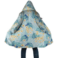 Pastel Cyan Tropical Hawaii Cloak Seamless Monstera Plumeria Hawaiian Pattern LT14 Unisex Pastel Cyan - Polynesian Pride