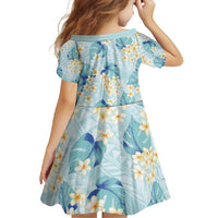 Pastel Cyan Tropical Hawaii Family Matching Mermaid Dress and Hawaiian Shirt Seamless Monstera Plumeria Hawaiian Pattern - Polynesian Pride
