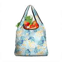 Pastel Cyan Tropical Hawaii Grocery Bag Seamless Monstera Plumeria Hawaiian Pattern LT14 1-pack One Size Pastel Cyan - Polynesian Pride